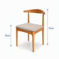 Chaise de salle à manger en bois de frêne avec assise rembourrée, tissu et couleur personnalisables, chaise d'appoint moderne pour la maison et le café