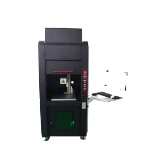 Full Covered Enclosed Jewelry Fiber Laser Marking Engraving Machine 20W 60W Competitive Price Ccd Camera Laser Marking Machine