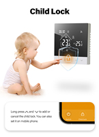 Termostato Inteligente WiFi con Pantalla Táctil, Controlador de Temperatura Ambiente Programable, Control por Voz, Monitoreo Remoto para Calefacción por Suelo Radiante