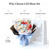 Bouquet de fleurs de savon artisanales longue durée, roses éternelles et fleurs séchées, motif ciel étoilé, pour cadeau d'anniversaire et fête des Mères
