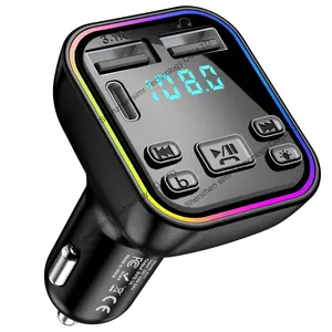 Simr PD QC 3.1A Wireless Handsfree Audio Car Mp3 Player Car Kit Dual USB C Fast Car Charger Modulator Bluetooth Fm Transmitter