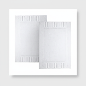 Tapis de bain éponge d'hôtel 100% coton avec tapis de bain design frontière grecque - Product Image 1