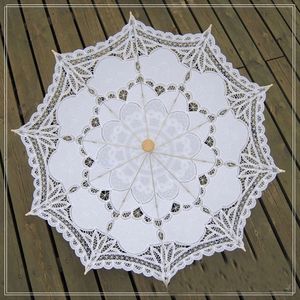 Parapluie vintage en <span class=keywords><strong>dentelle</strong></span> avec manche en bois, broderie de Battenburg, impression numérique, <span class=keywords><strong>ivoire</strong></span>, accessoire de mariage moderne - Product Image 4