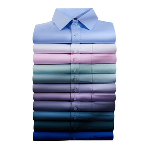 Professional Men's And Women's Long Sleeve Shirts Solid Color Anti-Wrinkle Business Workwear For Office College Teacher Bank - Product Image 5