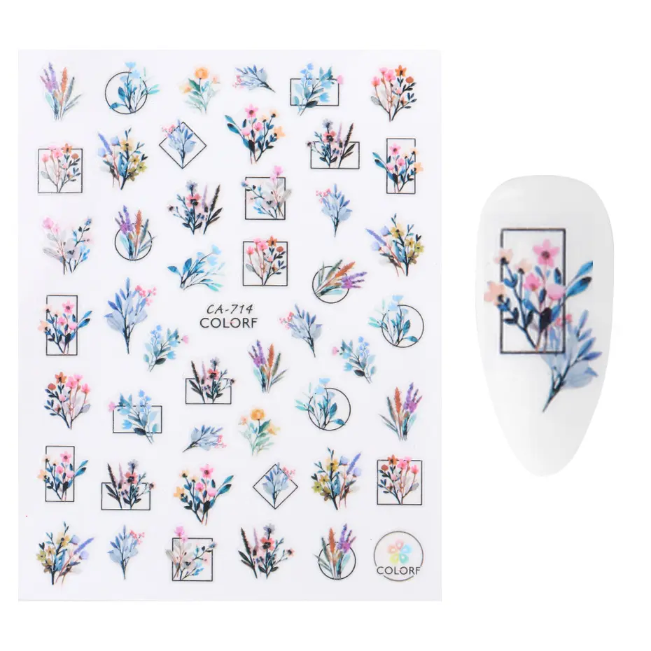 New design F Series For Girls Art Wraps Personalized 3d Animal Nail Stickers made in China