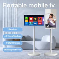Soporte de Monitor Interactivo Inteligente para Android con Rotación e Inclinación de 360°, Pantalla LCD, Robot Compañero con Control Remoto, Letrero Publicitario
