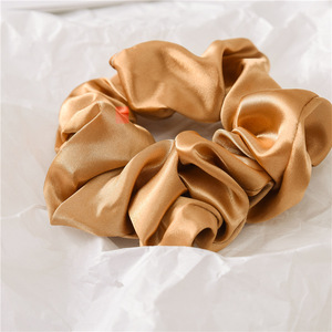 Ikat rambut poni Satin grosir, ikat rambut anak perempuan chrunchy warna Solid - Product Image 5