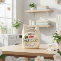 Covy 5kg Liquide Lessive Multi-Effets Parfum Camélia, Formule Douce Antistatique, Fort Pouvoir Décontaminant, Protection Couleurs, Grande Capacité