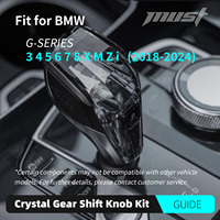 Kit de Pomo de Palanca de Cambios de Cristal para BMW Serie G LHD RHD G01 G02 G05 X3 X4 X5 X6 X7 G12 G20 G30 340i 440i 2018-2023 Reemplazo Completo