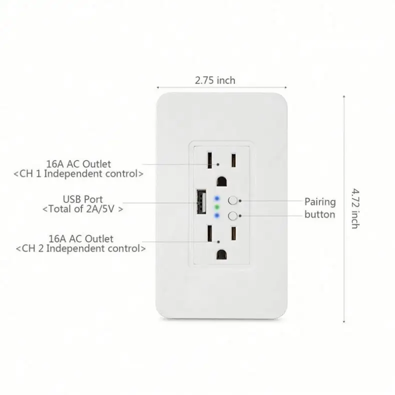 2021 Latest Version Smart Home Plug Wifi Socket 220V Wireless US Smart wifi USB Electric Outlet Multiple wall Socket
