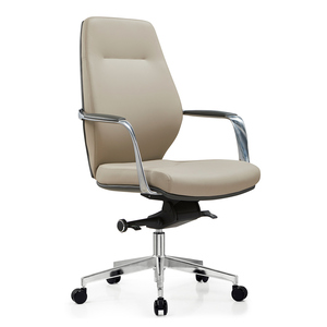 Chaises de bureau exécutives contemporaines de haute qualité en cuir véritable avec roulettes pivotantes et hauteur réglable - Product Image 4