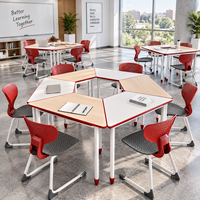 Table d'école modulaire flexible et collaborative, bureau d'activités pour la maternelle et la salle de classe avec bord anti-collision