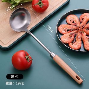 Juego de Utensilios de Cocina de Acero Inoxidable con Mango de Madera, Diseño Nuevo, Ecológico, Multiusos, Precio al por Mayor - Product Image 5