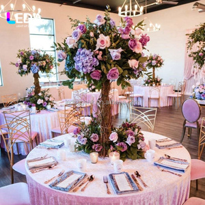 LEDA - Ramos de Flores Románticos Personalizados en Color Morado, Ramo de Flores Artificiales de Seda, Centro de Mesa para Decoración de Bodas - Product Image 1