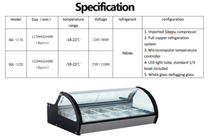 Table Top Small Gelato Ice Cream Display Freezer 6 Pans Curved Glass Commercial Counter Ice Cream Freezer Display - Product Image 5