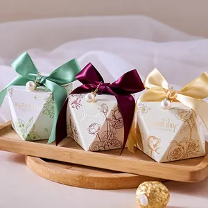 علبة هدايا ورقية على شكل حلوى وتعبئة وتغليف للشوكولاتة من 20 قطعة/50 قطعة لأعياد الزفاف وحفلات استقبال مولود جديد وعيد الميلاد