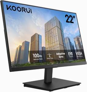 KOORUI 22インチFHDオフィス100Hz湾曲VAスクリーン1080P PCモニターコンピューターディスプレイモニターデスクトップ用液晶モニター - Product Image 2