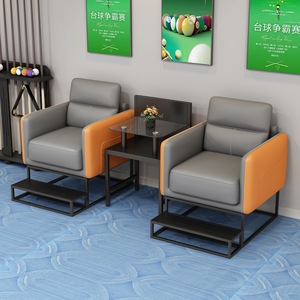 Conjunto de Sofás de Cuero para Sala de Billar con Mesa de Centro para Locales Comerciales, Asientos Resistentes al Agua y Duraderos - Product Image 6