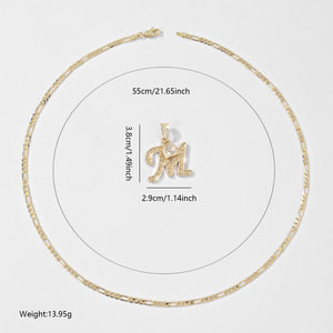 Collier avec pendentif lettre M en forme de Zircon plaqué or, motif chaîne à maillons, <span class=keywords><strong>pour</strong></span> la prière et <span class=keywords><strong>l</strong></span>'<span class=keywords><strong>amour</strong></span> maternel, cadeau religieux - Product Image 5