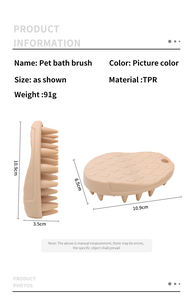 Fabbrica all'ingrosso Logo personalizzato gomma gatto doccia spazzola per massaggi cane <span class=keywords><strong>Pet</strong></span> lavaggio spazzola da bagno - Product Image 2