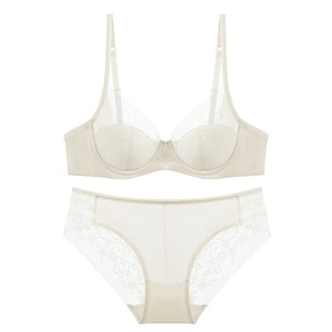 Conjunto de lencería floral de encaje al por mayor: sujetador con aros cómodo y bragas de cintura media, conjunto de 2 piezas elegante de talla grande - Product Image 4