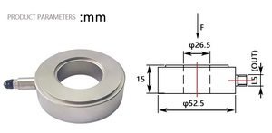 Circulaire piezoelektrische IEPE-unidirectionele krachtsensor met groot bereik, piezoelektrische kwartskrachtsensor - Product Image 6