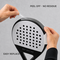 Protector de Marco de Raqueta de Pádel Transparente de TPU, Protector de Borde con Textura de Rejilla, Película Antidesgaste para Raqueta de Pádel 370x34mm