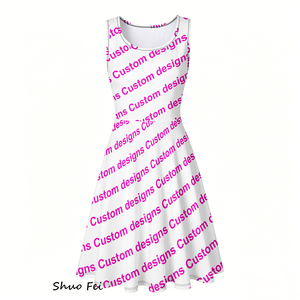 เดรสทรงสเก็ตเตอร์แขนกุดสำหรับผู้หญิง ลายพิมพ์ดิจิทัลลายดอกทานตะวันสไตล์ไซเคดีลิค ทรงเอไลน์ กระโปรงบาน แต่งกระเป๋า ลายดอกไม้แบบนามธรรมสีสันสดใส - Product Image 4