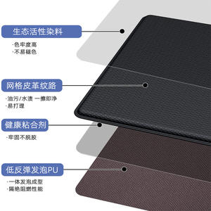 Tapis de sol de cuisine en PVC, rectangulaire, imperméable, antidérapant, couleur unie, lavable, pour la maison et la cuisine, vert menthe, noir élégant, pastèque - Product Image 3