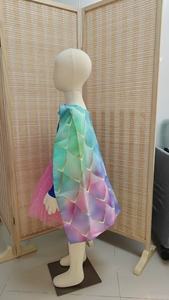 Ensemble cape de princesse dégradée pour enfants avec jupe en tulle – Costume de fée pour jeu d'habillage - Product Image 4