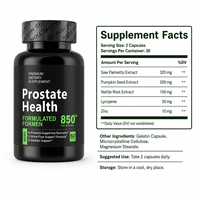 Capsules de soutien de la prostate pour hommes adultes, à base de plantes naturelles, probiotiques, antioxydants, avec Palmier nain, Pygeum africanum, Lycopène, sans gluten