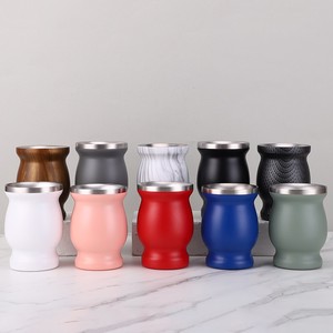 Tasse à thé argentine 230ML Power Matt ou Glossy Power Coated Tasse à gourde <span class=keywords><strong>Yerba</strong></span> Mate à double paroi en acier inoxydable avec Bombilla - Product Image 4