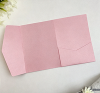 Carpeta de Invitación de Boda de Papel Artístico con Acabado Mate, Plegable en Tres Partes, con Bolsillos, Corte Láser, Tarjeta de Regalo Personalizada, Tamaño Personalizado para Bodas y Eventos