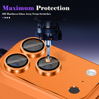 Protecteur d'objectif d'appareil photo en verre trempé métallique 3D 9H pour 17 Pro Max avec fonctions anti-rayures et anti-traces de doigts