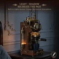 Huiji H1026 2026 Nuevo MOC Clásico, Diseño Creativo Retro, Máquina de Café a Vapor, Ladrillos de Construcción, Regalos para Adultos, 1091 Piezas, Juego de Bloques de Construcción