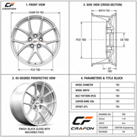 Jantes forgées multi-rayons CF 5x130 20 pouces pour voitures particulières, compatibles Audi A6 A8 C8 RS3 S3 Bespoke