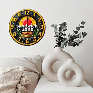Round Wooden Wall <b>Clock</b> 25x25Cm Silent Home Living Room Decor <b>Clock</b> - Product Image 2