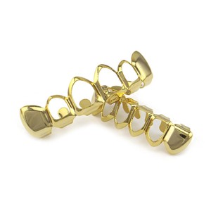 Openwork Grillz Teeth <b>Ornaments</b> <b>Silver</b> Gold Unisex Party Hollow Design For Men And Women - Product Image 2