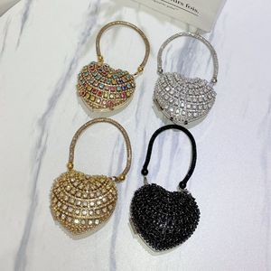 2025 nouveau gros fête <span class=keywords><strong>mariage</strong></span> Banquet accessoires Mini sac à main sacs à main sacs de soirée gland strass amour coeur embrayages sacs - Product Image 1
