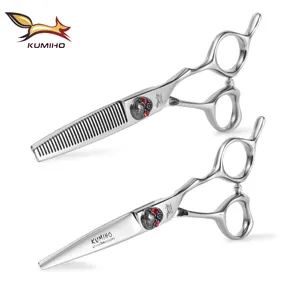 2019 new arrival KLT-60 fashionable barber scissors 6" high quality hair scissors with skull screw