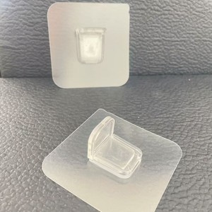 Support d'étagère adhésif en PVC, 7 cm x 7 cm, transparent, crochet simple pour support d'armoire, fixation de cloison - Product Image 3
