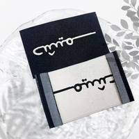 Étiquettes personnalisées de haute qualité, écologiques, en polyester tissé, résistantes, pour vêtements, chaussures et sacs, avec logo et couleur sur mesure