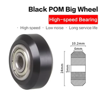 Roues de roulement pour imprimante 3D à faible bruit, en acier inoxydable 420 + nylon/PU, 5x24x10mm, avec double roulement S625zz