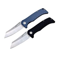 Couteau de poche pliant 8Cr13 MoV, manche texturé antidérapant G10, outil utilitaire portable EDC pour le camping, la pêche, la survie en plein air