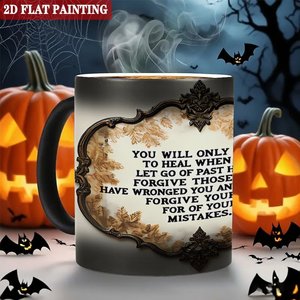 Taza de Cerámica Negra Esmerilada de 11 oz, Taza Mágica para Oficina que Cambia de Color con Diseño de Frase Inspiradora - Product Image 6