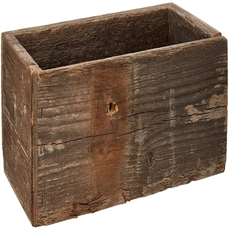 Boîte d'exposition en bois rustique, boîte décorative de ferme, prédécoupée