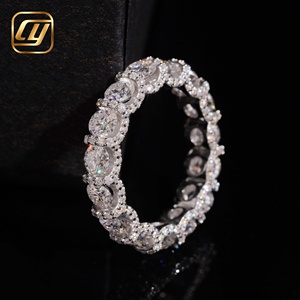 IGI Certified Lab Created Diamond VVS2 Clarity Excellent Cut <b>Eternity</b> <b>Ring</b> Solid 925 Sterling <b>Silver</b> Rhodium Plated Brilliant - Product Image 6