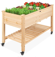 Jardinière en bois surélevée avec pieds - Bac à légumes et fleurs en bois sur mesure - Fournitures de jardinage directement de l'usine
