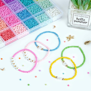 Diy Jewelry Set 12556pcs 3mm Seed <b>Beads</b> Acrylic <b>Plastic</b> Lucite Round <b>Beads</b> For Bracelet Making Craft Kit - Product Image 5