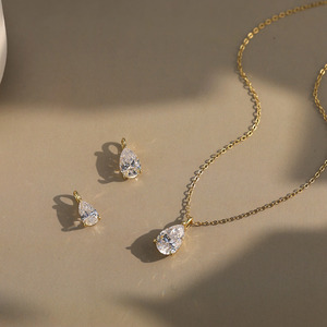 LZN04 RINNTIN pequeño colgante collar joyería personalizada collar 925 Plata gota de agua 8A Premium Cubic Zirconia collares - Product Image 2